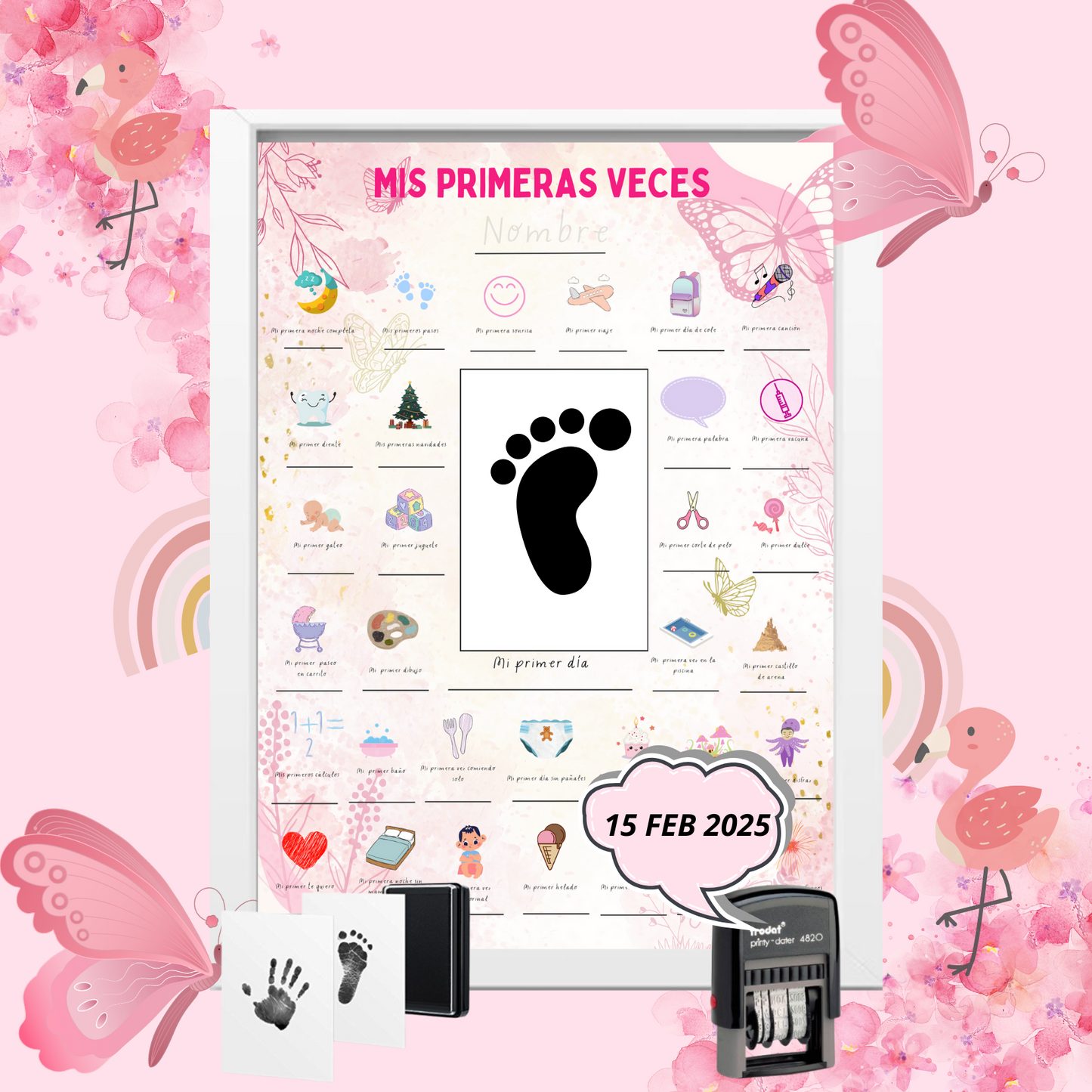 Póster "Mis Primeras Veces" (Modelo Rosa Flamenco)