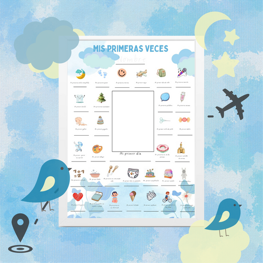 Póster "Mis Primeras Veces" (Modelo Azul Cielo)