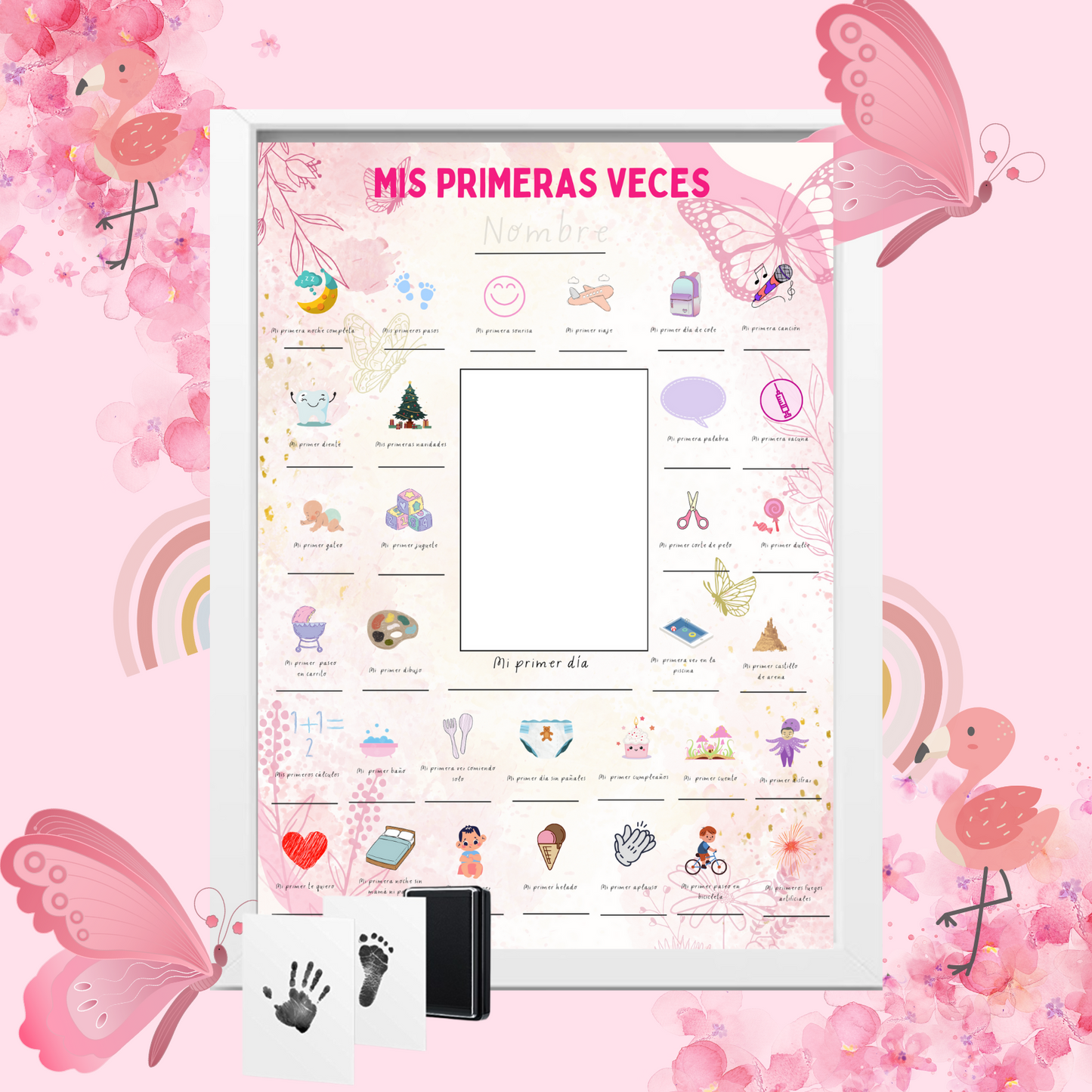 Póster "Mis Primeras Veces" (Modelo Rosa Flamenco)