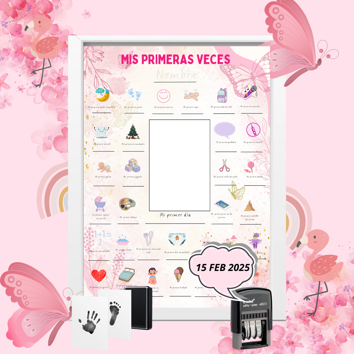 Póster "Mis Primeras Veces" (Modelo Rosa Flamenco)